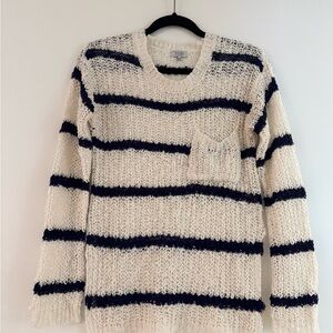 Tobi Navy and white Striped Crewneck Sweater